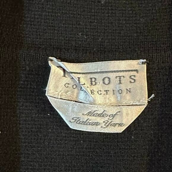 Talbots Collection Merino Wool Jacket Unisex Black Elegant Pockets Italy Made - Picture 2 of 4